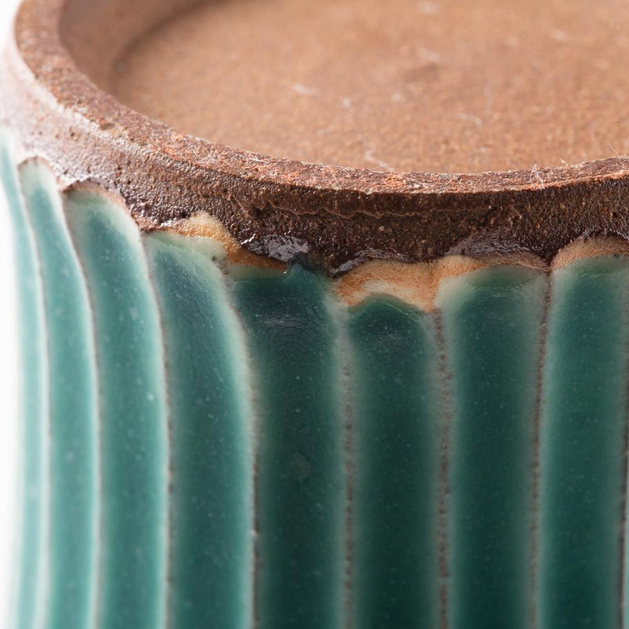 昇陽窯　碧　しのぎフリーカップ 丹波焼　昇陽窯 丹波焼