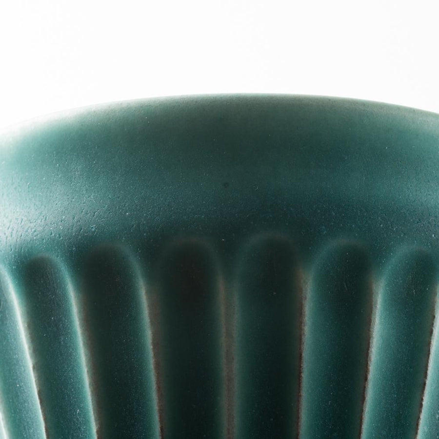 昇陽窯　碧　しのぎフリーカップ 丹波焼　昇陽窯 丹波焼