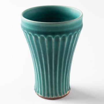 昇陽窯　碧　しのぎフリーカップ 丹波焼　昇陽窯 丹波焼