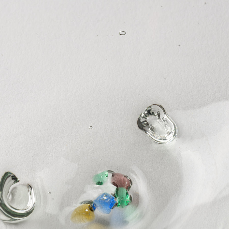 琉球ガラス工房　glass32　カレット三ツ足小鉢