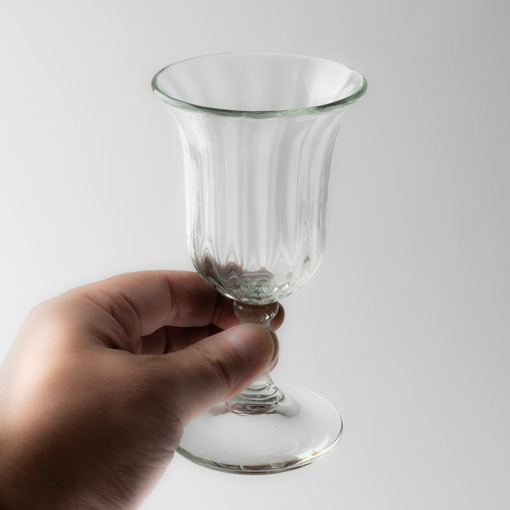 琉球ガラス工房　glass32　縦モールワイングラス(クリア)