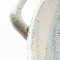 土本製陶所 耳付きボーダープレートL 水色ボーダー