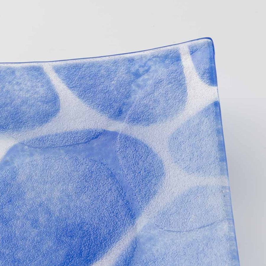 グラスアート藍　minasoko　角皿　14.5cm(ブルー) グラスアート藍 琉球ガラス