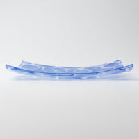 グラスアート藍　minasoko　角皿　19.5cm(ブルー)