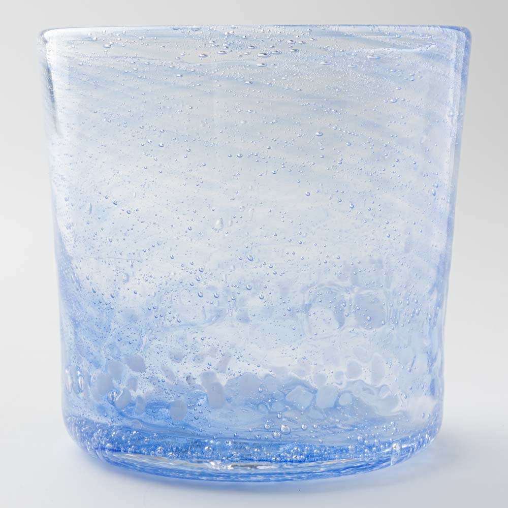 グラスアート藍　ウェーブロック　グラス(青) グラスアート藍 琉球ガラス