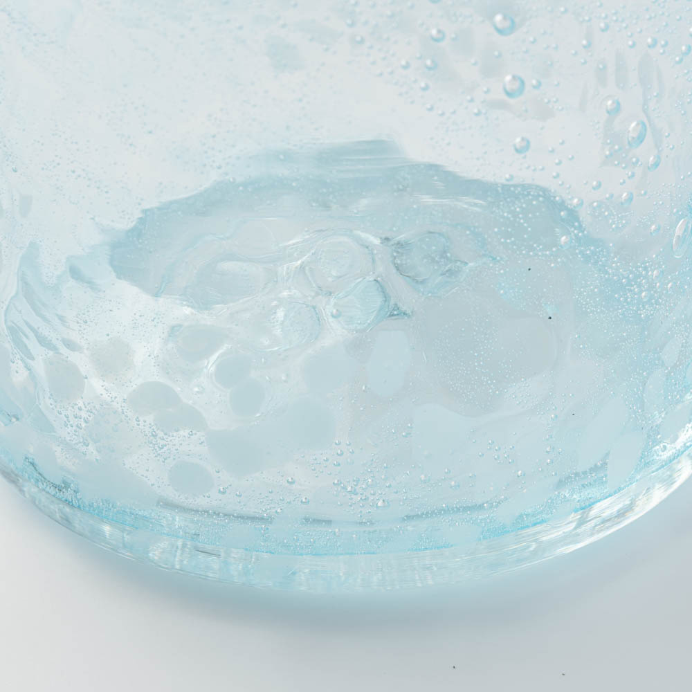 グラスアート藍　ウェーブロック　グラス(水色)