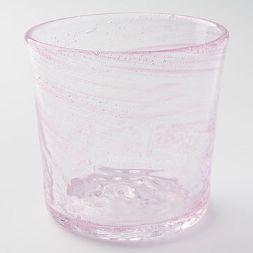 グラスアート藍　ウェーブロック　グラス(ピンク)