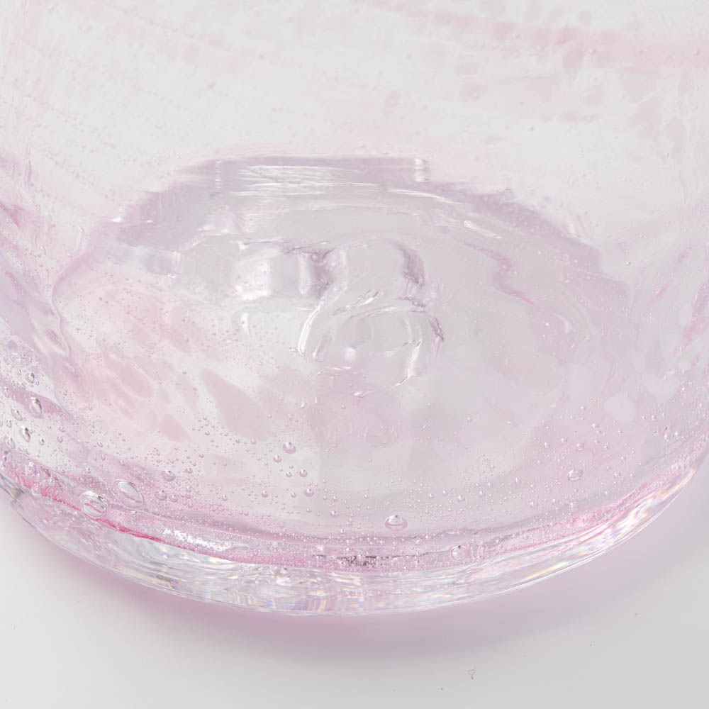 グラスアート藍　ウェーブロック　グラス(ピンク) グラスアート藍 琉球ガラス