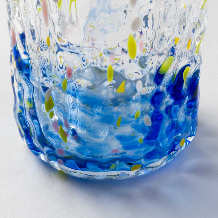 沖縄工芸村　花波4インチグラス(青) 沖縄工芸村 琉球ガラス