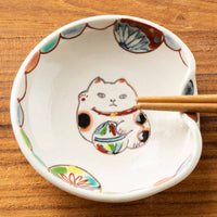 作家　大場紀穂子　招き猫豆皿兼箸置き 作家　大場紀穂子 陶磁器作家もの