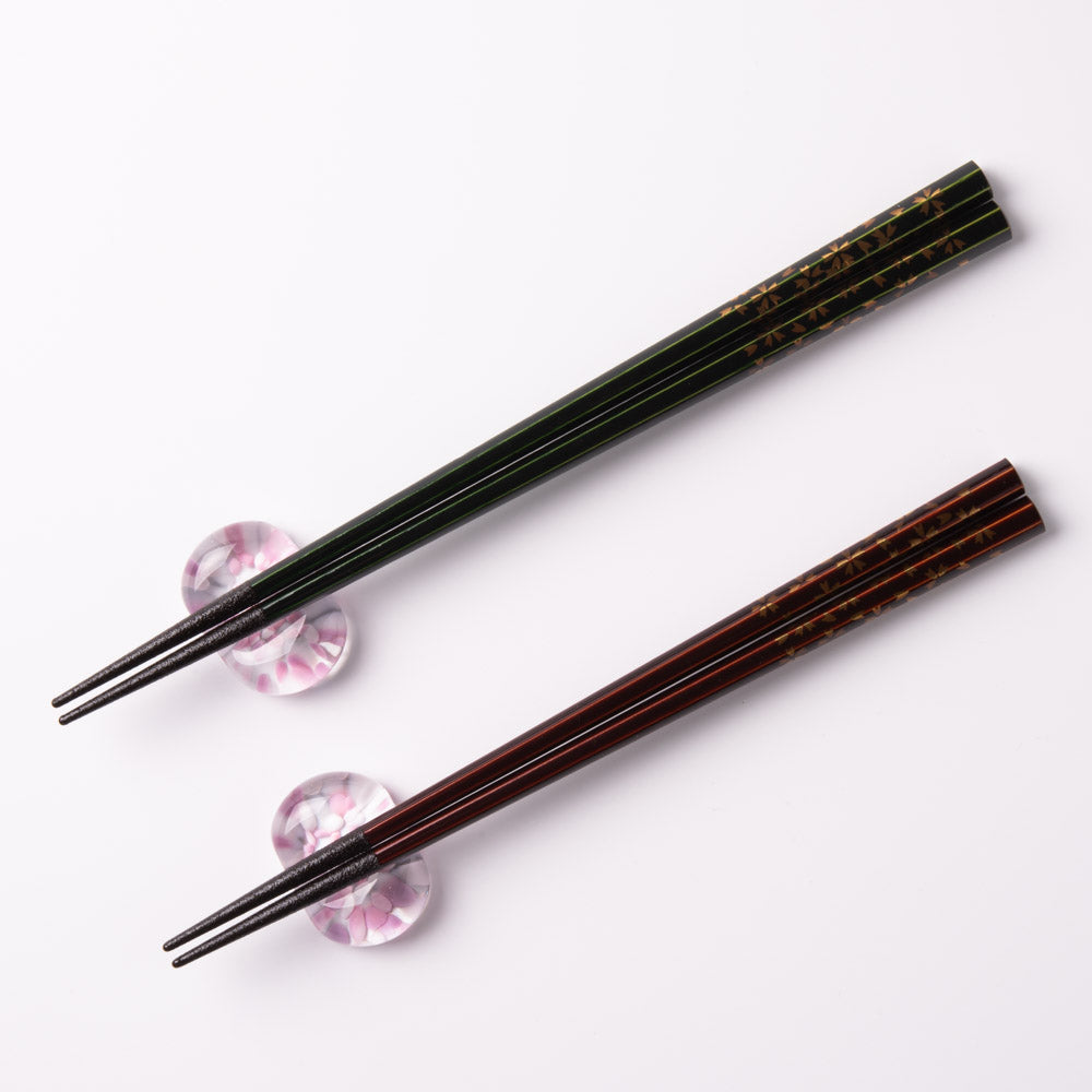 津軽びいどろ sakura 小判箸置/箸セット – 大人の焼き物