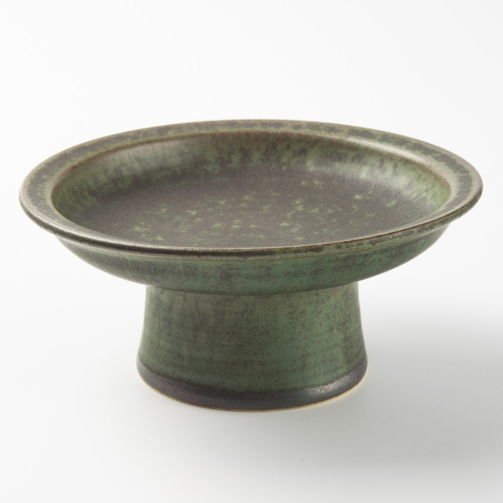 yoshida pottery　高杯皿(S)　さびいろうぐいす yoshida pottery 陶磁器作家もの