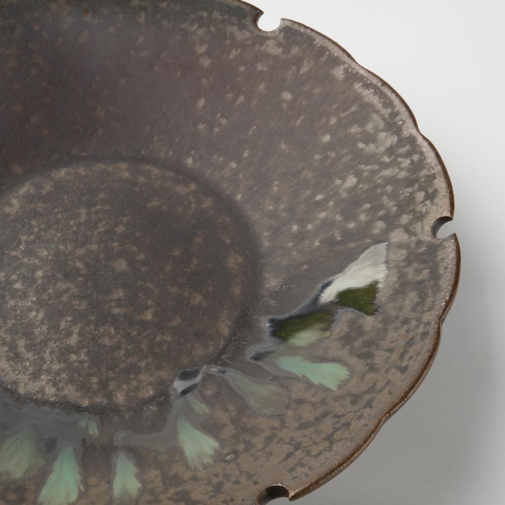 yoshida pottery　雪輪皿　さびいろすす