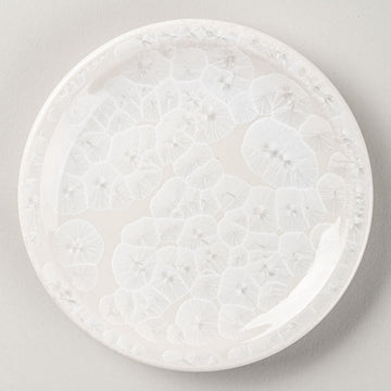 京焼・清水焼 陶あん　花結晶　小皿 丸平皿（白）