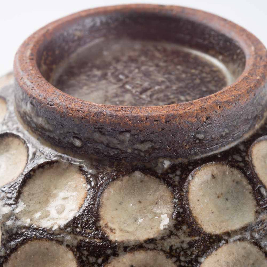 美濃焼　正陶苑　新米茶碗　マットブラウン