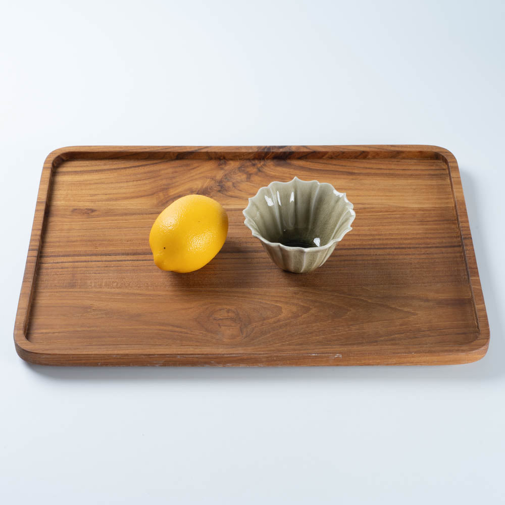 作家　宮田竜司　灰釉稜花茶杯