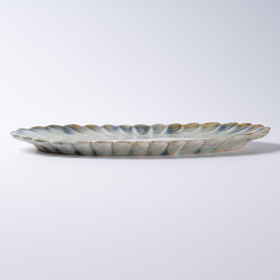 作家　宮田竜司　掛流楕円菊皿