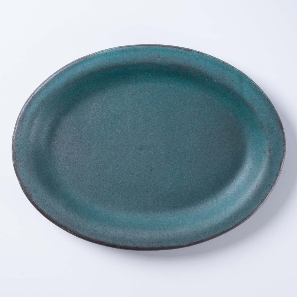 作家 大原拓也 オーバルプレート (M) vert ¥3,520 大人の焼き物