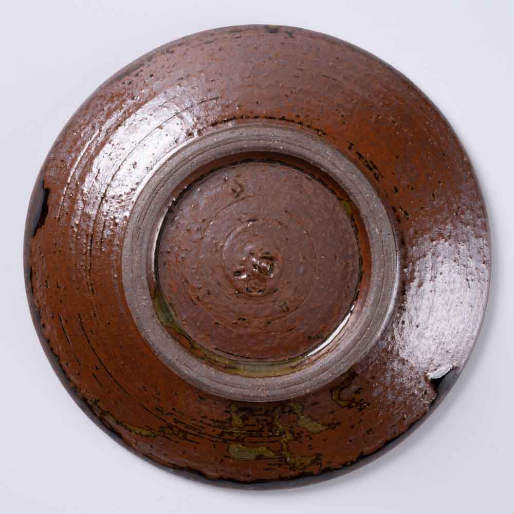 小代焼　小代本谷ちひろ窯　三彩豆皿　点打
