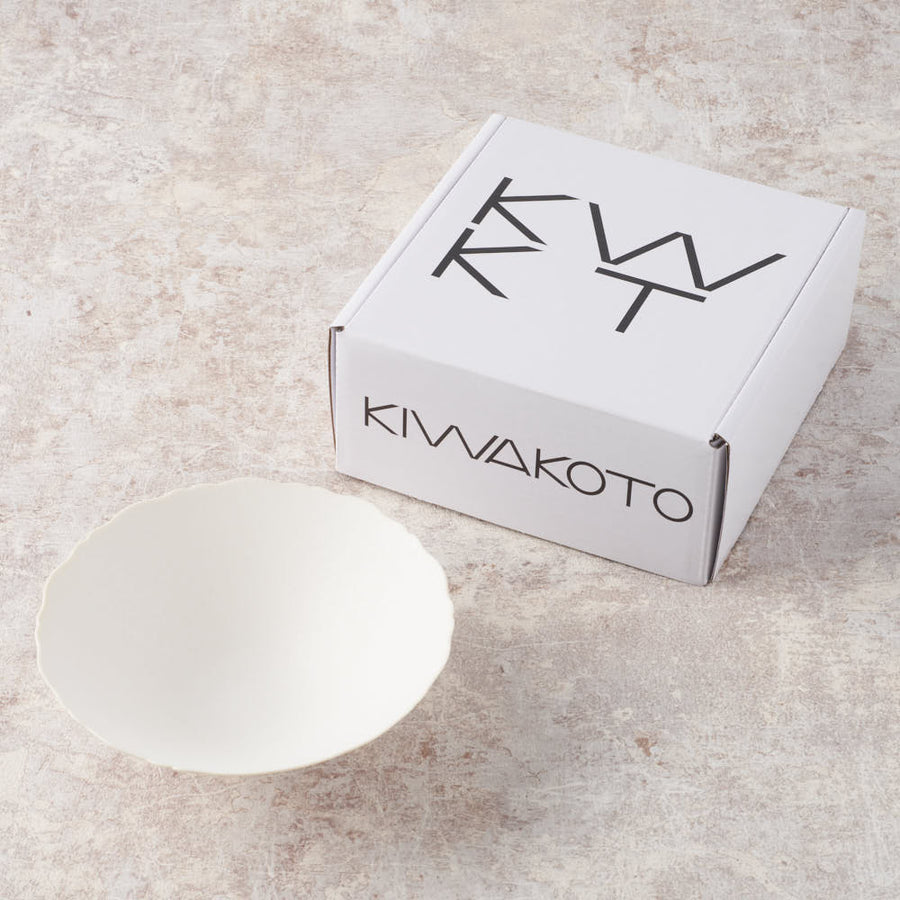 京焼・清水焼　KIWAKOTO　BOTAN 霙(白結晶) BOWL