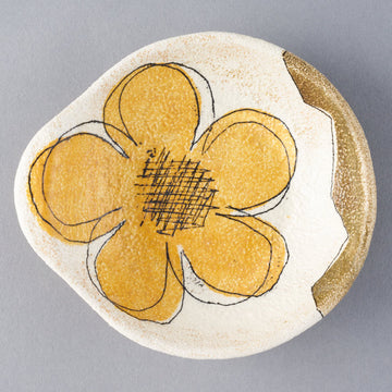 hapun pottery　小鉢　フラワー　黄