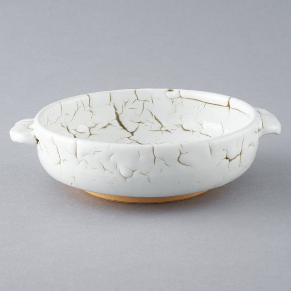 日ノ出窯 龍爪梅花皮 グラタン皿 白 (18cm) ¥3,850 大人の焼き物