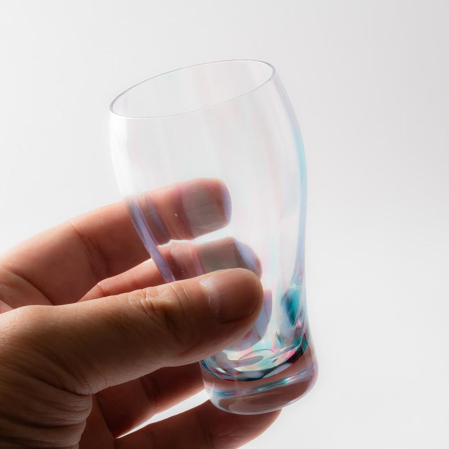 津軽びいどろ 枡酒杯 風の香 春霞-津軽びいどろ