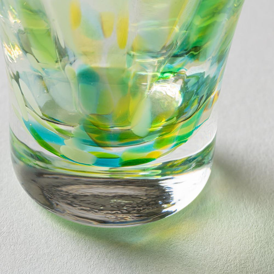 津軽びいどろ 枡酒杯 風の香 若草-津軽びいどろ