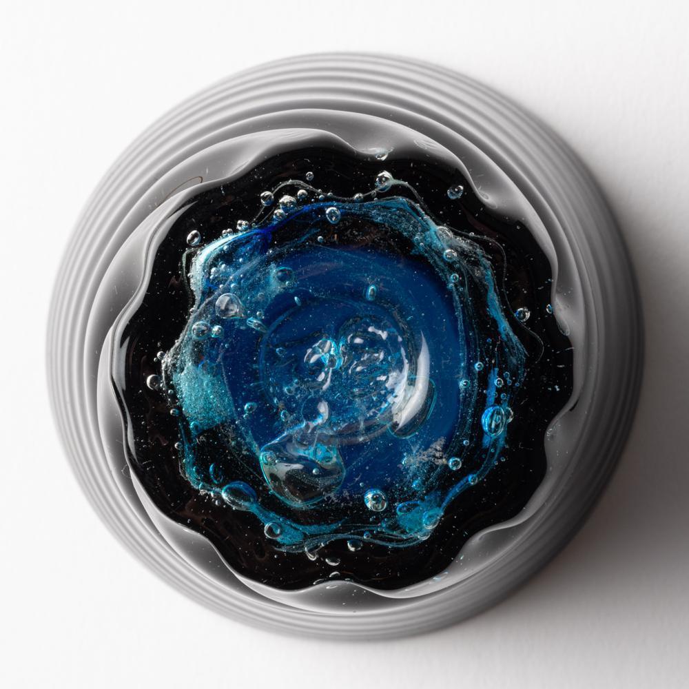 琉球ガラス工房　glass32　青の洞窟　底穴　モール小-K00349-琉球ガラス工房glass32