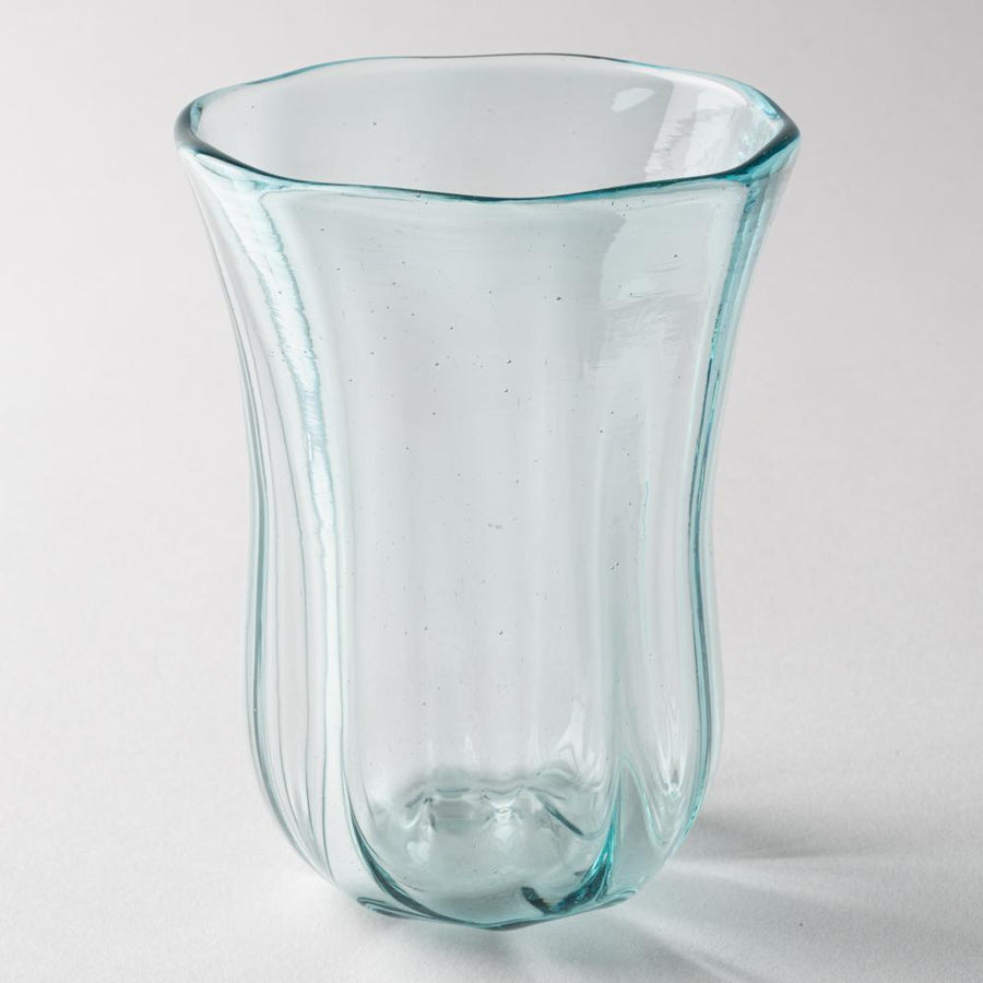 琉球ガラス工房　glass32　うずグラスロング(水)-K00341-琉球ガラス工房glass32