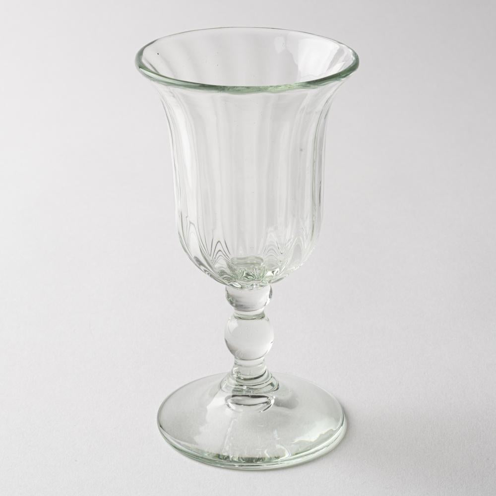 琉球ガラス工房　glass32　縦モールワイングラス(クリア)-K00345-琉球ガラス工房glass32