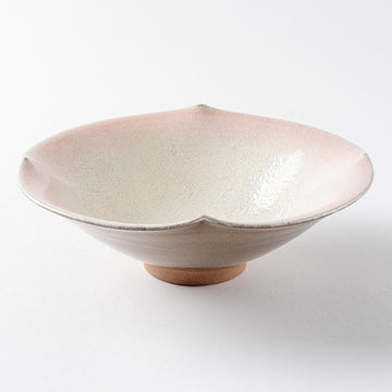 雅峰窯　花形鉢(ピンク)-K00108-丹波焼　雅峰窯