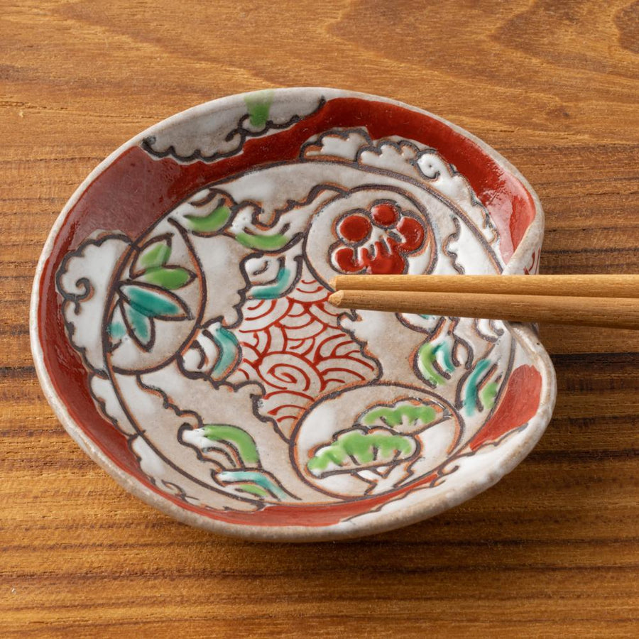 作家　大場紀穂子　松竹梅豆皿兼箸置き-作家　大場紀穂子