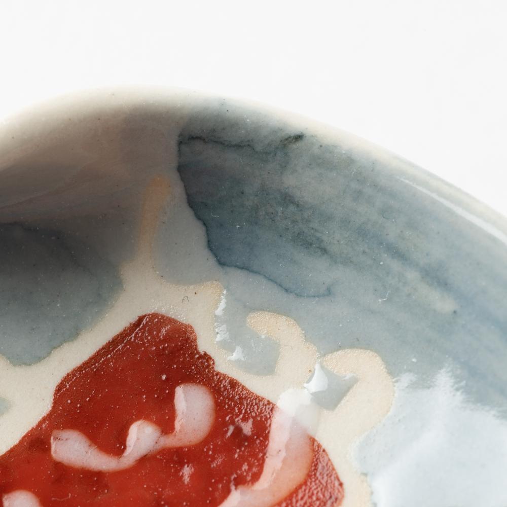 作家　大場紀穂子　雲柄豆皿兼箸置き-作家　大場紀穂子